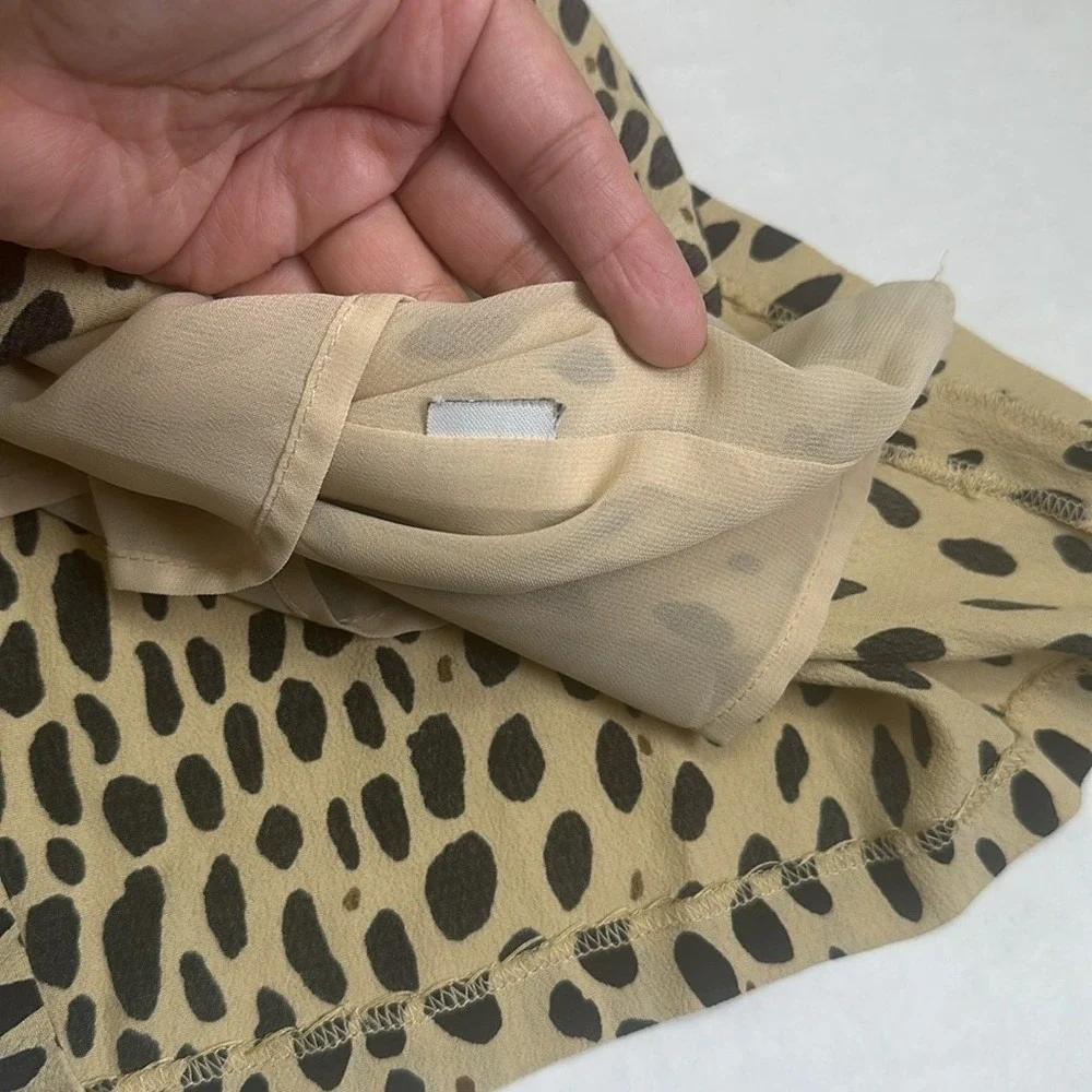 J.Crew Jules Animal Print Mini Dress Lined Wildcat Tan‎ Black 3/4 Sleeve Size 2